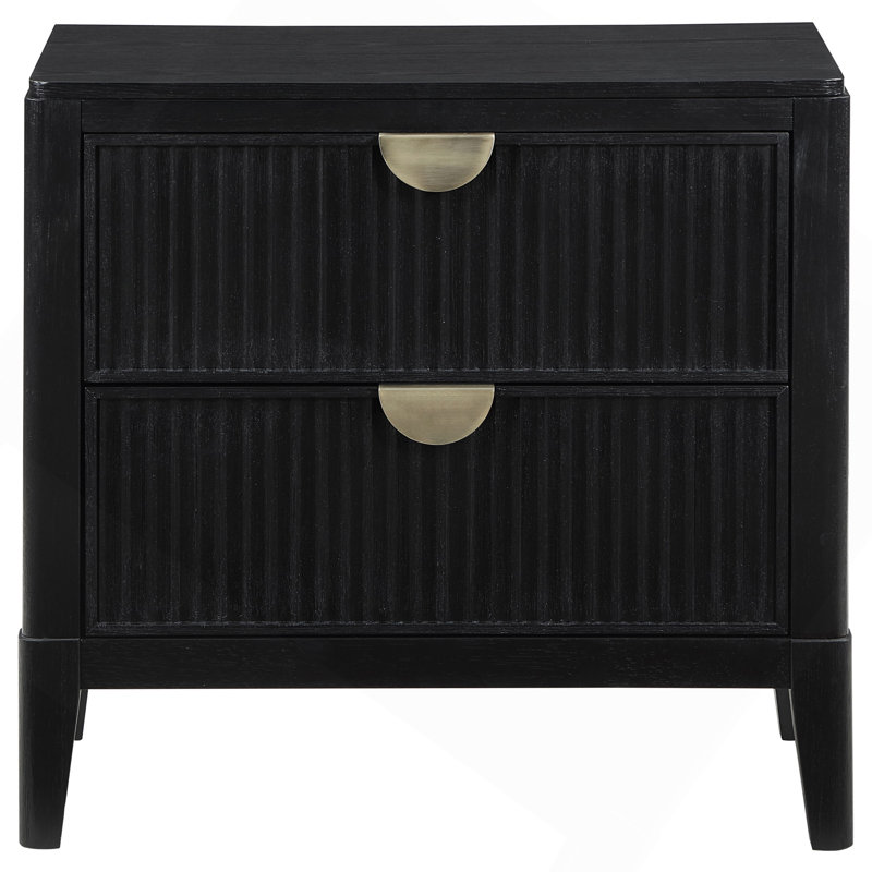 Mason Black 2-Drawer Nightstand
