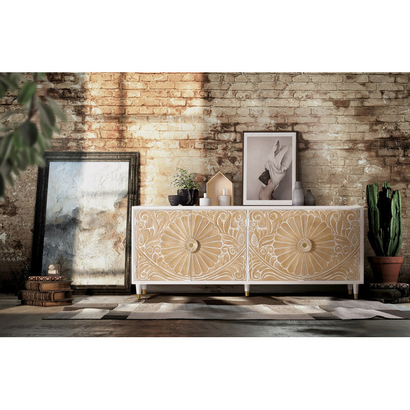 Junious 190cm Solid Wood Sideboard