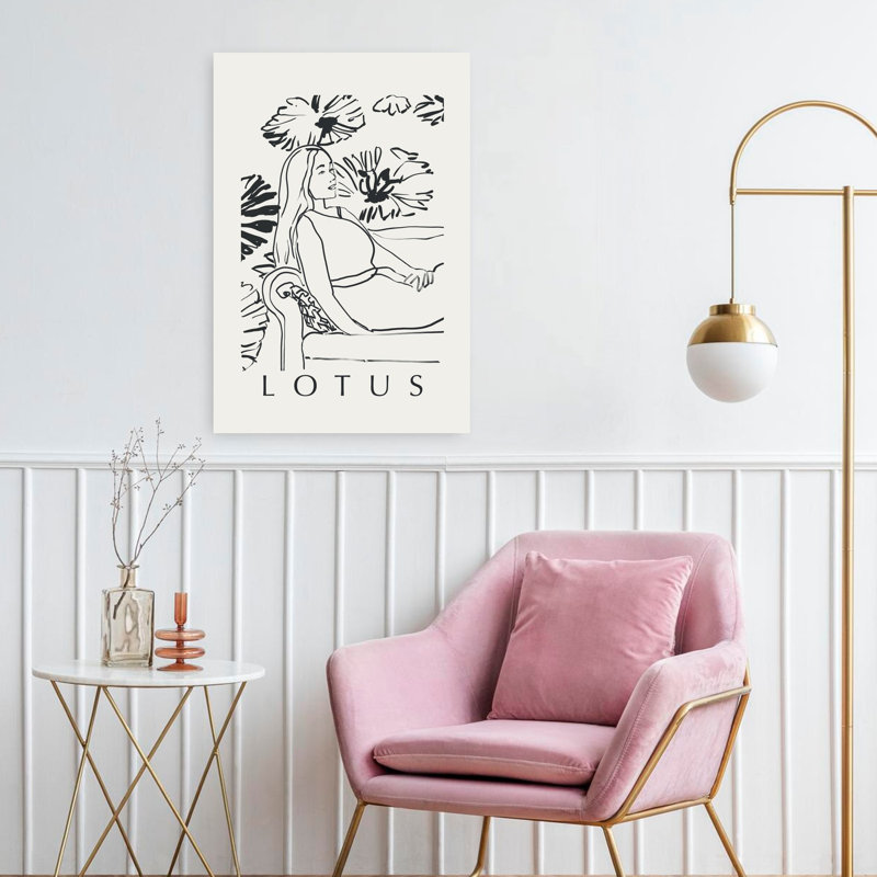 Contemporary Art Contemporary Lily Lotus, art mural, H 24 po x l 16 po