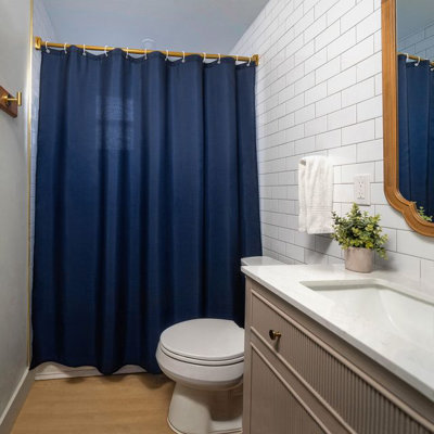 Rideau de douche uni 71 x 74 Parke - résistant à l'eau - tissu 100% polyester