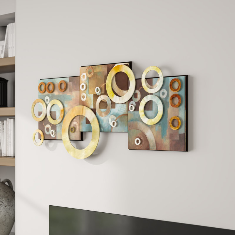 Décoration murale abstraite et géométrique 36 po x 17 po