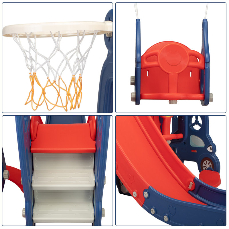 Portique 3 en 1 pour enfants, Bleu / rouge