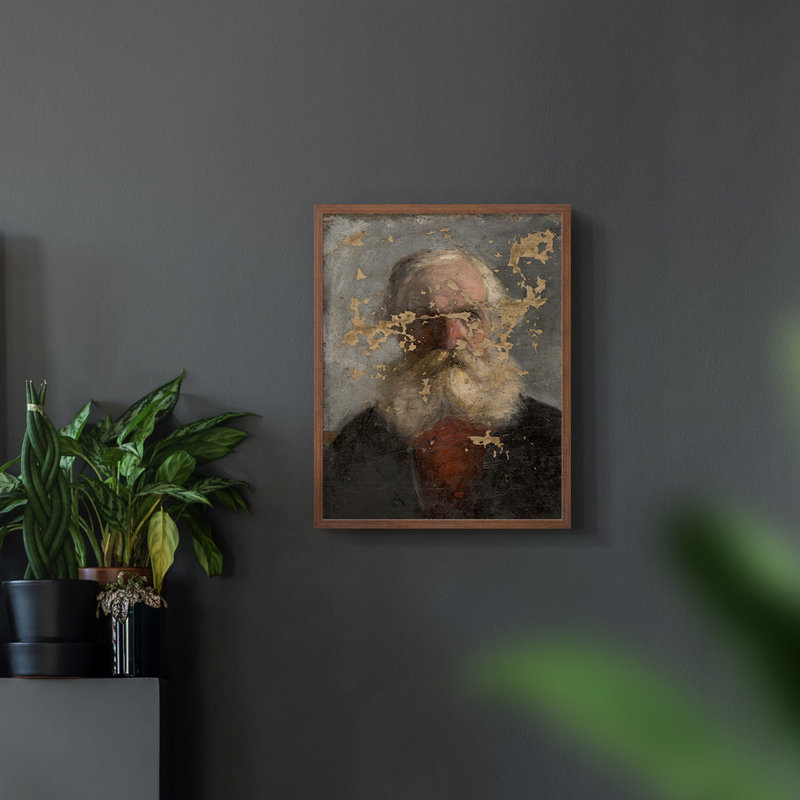 «Vintage Portrait Print CXLV» sur, Noyer, H 14 po x l 11 po