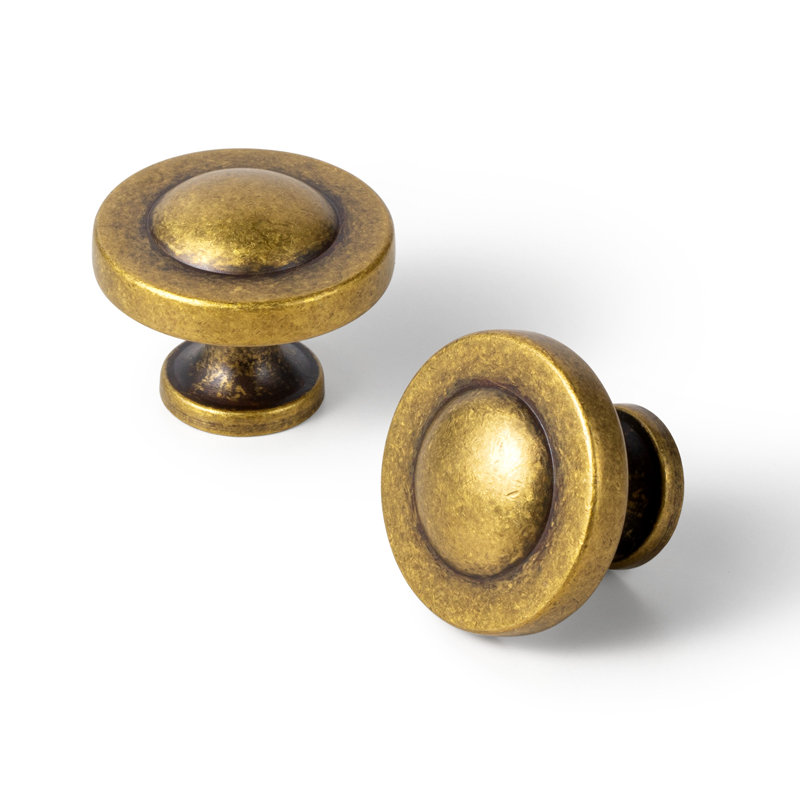 Emballage multiple de bouton de champignon de 1,26 po de diamètre, Laiton antique