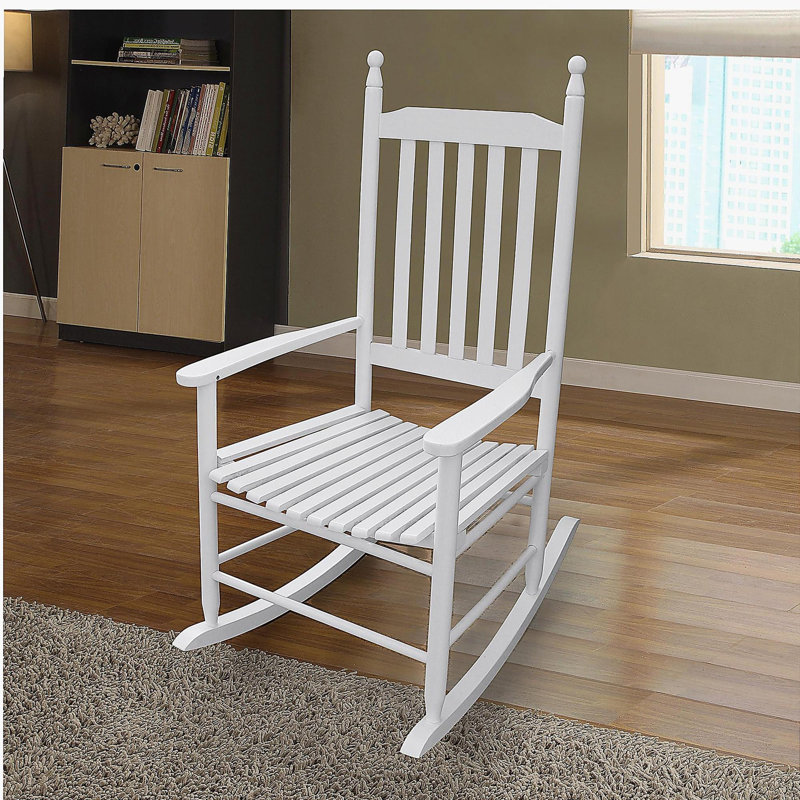 Chaise berçante en bois BLANC, sans passe-partout