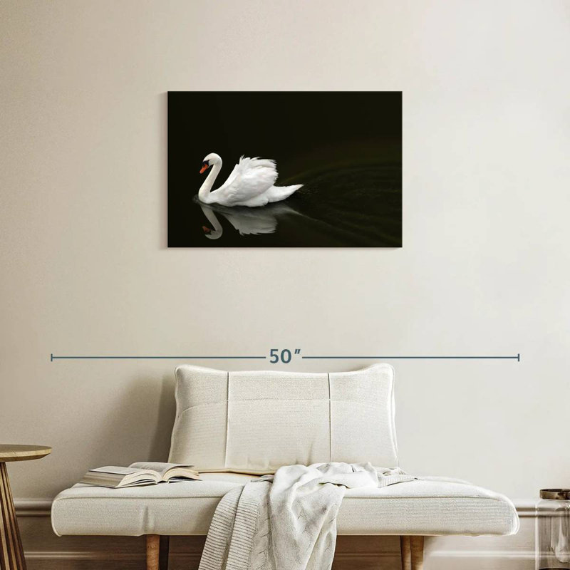Brampt White Swan Elegance, 20" H x 30" W