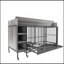 Grande cage pour animaux de compagnie avec support de rangement, tiroirs avec bac à nourriture et à eau en acier inoxydable, structure en fer et matériau en bois aggloméré, robuste, exquis et pratique-115341930