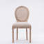 Chaise de salle à manger en bois massif de style français avec dossier en rotin et siège en lin, ensemble de 2 pour un usage quotidien élégant.