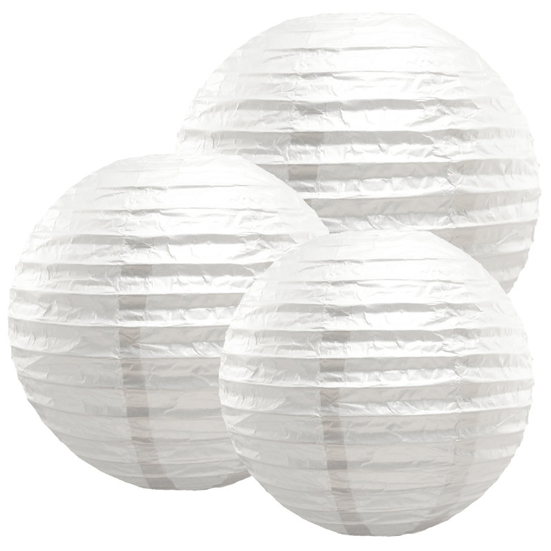 White Multi-Size Paper Lanterns - 6 Count, White