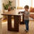 Rectangular solid wood dining table;