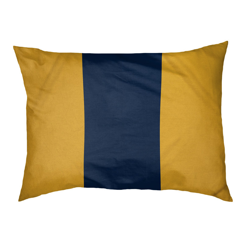Coussin rectangulaire designer Los Angeles, Grand (L 40 po x l 50 po), Or / bleu
