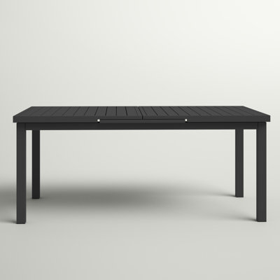 Ottie Rectangular Metal Extendable Outdoor Dining Table , 96'' in. W 40'' in. D