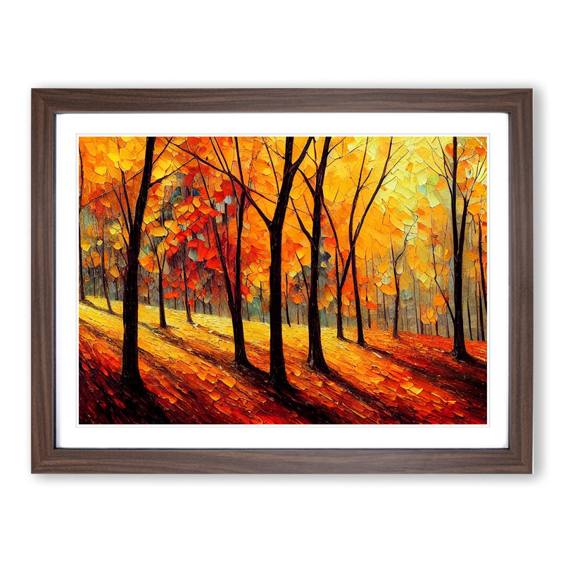 Sublime Autumn Forest Vol.1 Abstract - Framed Print, 46cm H x 64cm W x 2cm D, Walnut