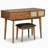 43.3" Classic Wood Makeup Vanity Set with Flip-top Mirror and Stool,Dressing Table with Three Drawers and Storage Space