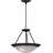 Lunar 2-Light Indoor Antique Bronze Convertible Hanging Pendant (Semi-Flush) with Alabaster Glass Bowl-247918491