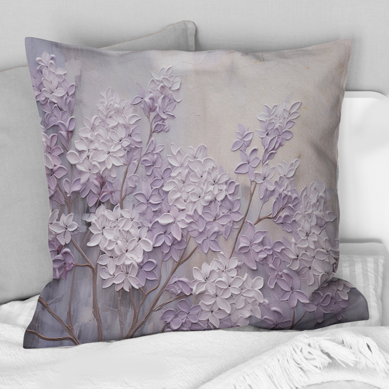 Coussin Blooming Lilac Melody I - Lilacs, 18" x 18"