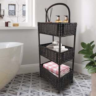 Bathroom Storage Wicker Basket, Vanity Decor Tray With Handles, Farmhouse  Home Accessory Organizer, Catch All Tray, Towel Rack, Dorm Basket 