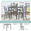 Ensemble de table de salle à manger 5 pièces à hauteur de comptoir, table carrée en bois avec 4 chaises rembourrées