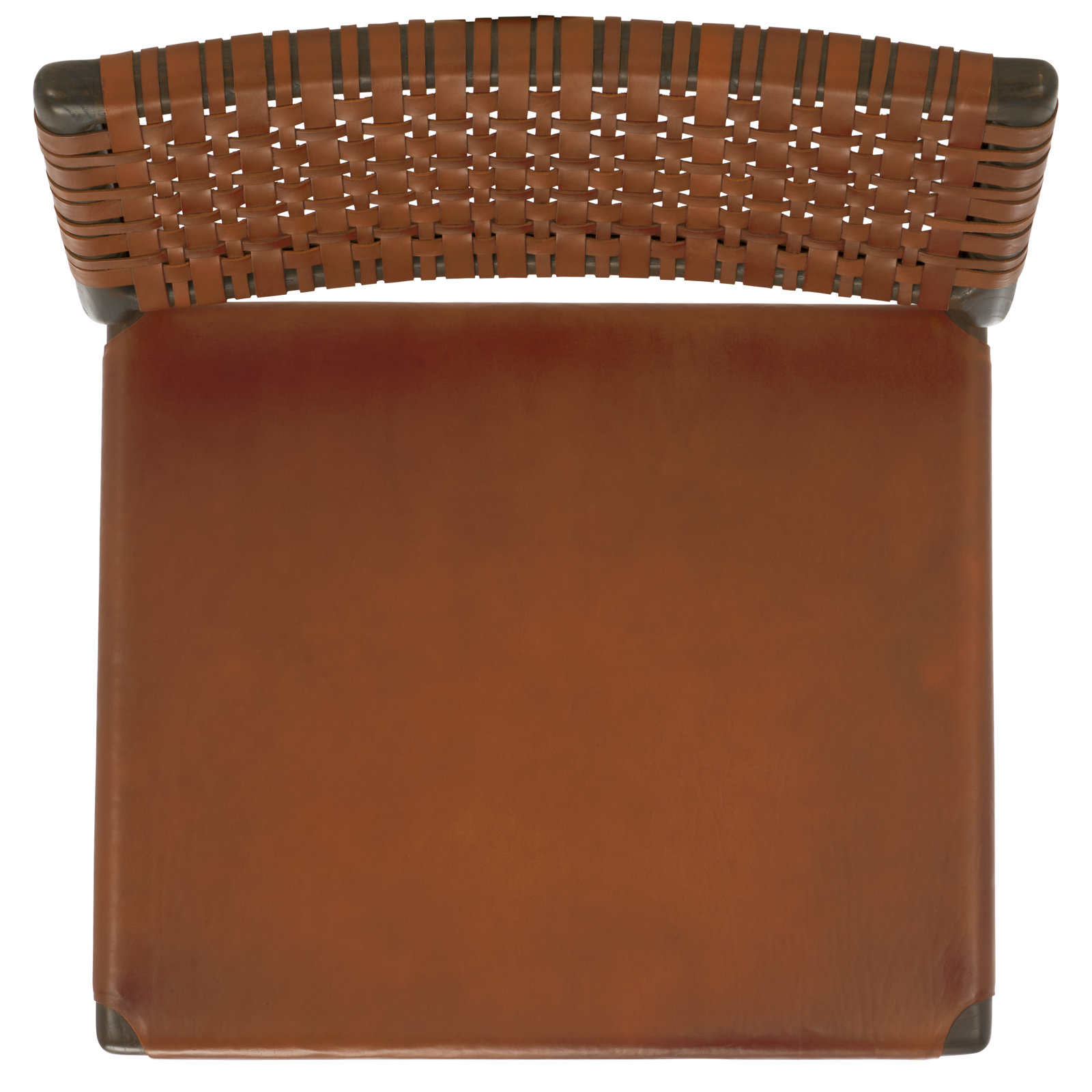 Stowmarket Woven Leather Acccent Chair, Walnut, Brown Leather