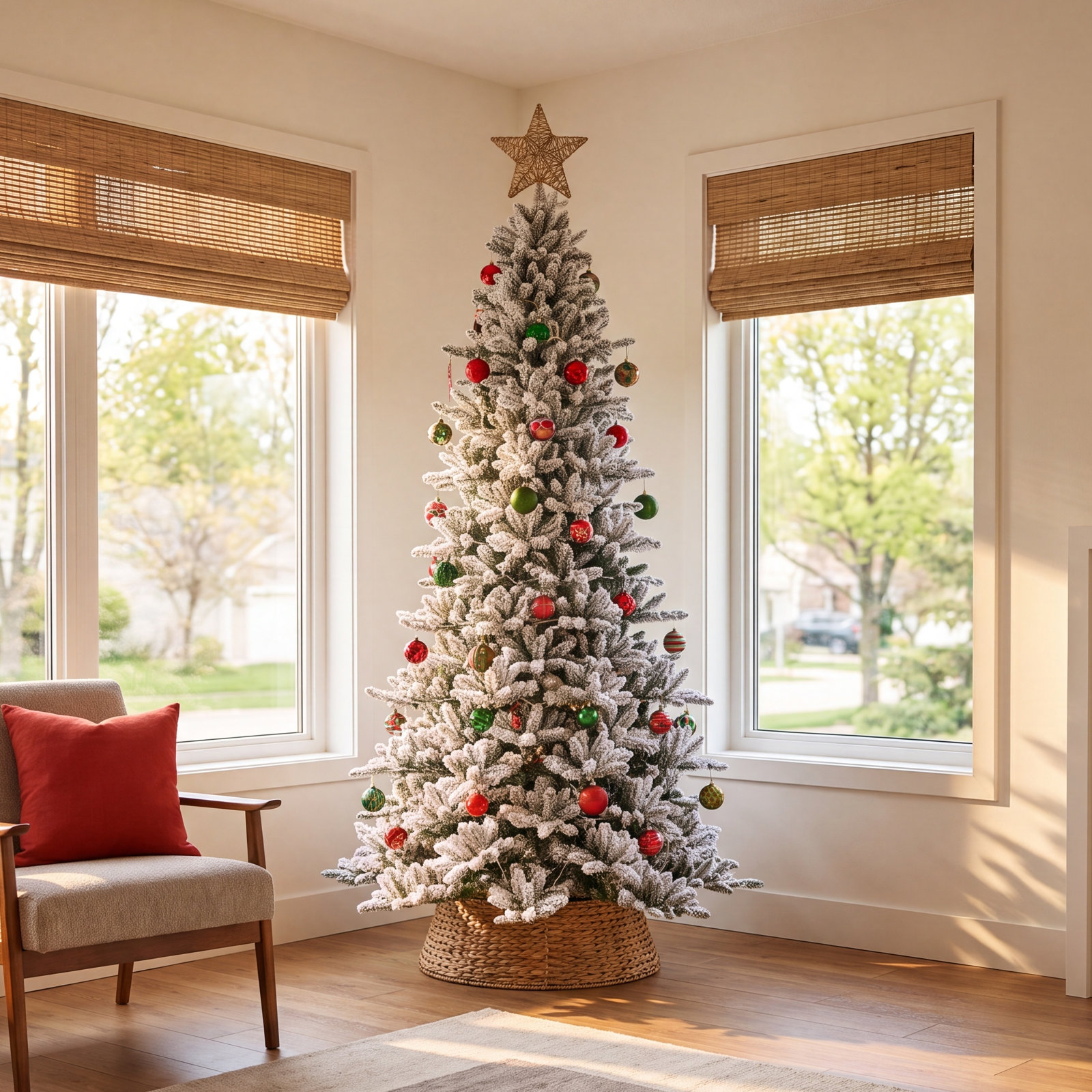 Herolinda Frosted 10' Pre-Lit Fir Christmas Tree, 10' H