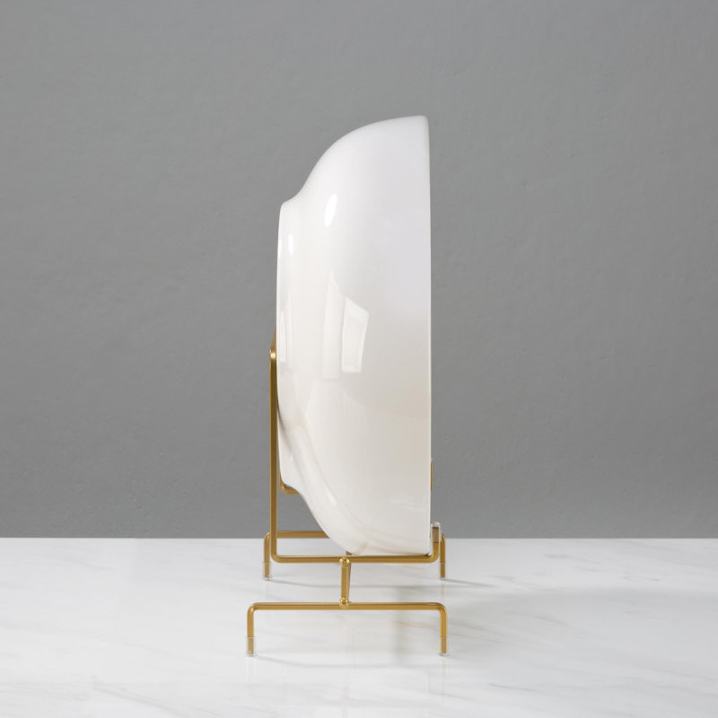 Meraris Metal Platter & Bowl Stand, Gold