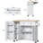 Kitchen Island with Drop Leaf, Island Table on Wheels, Modern Sideboard Buffet with Doors and Storage Pantry Door-578590817