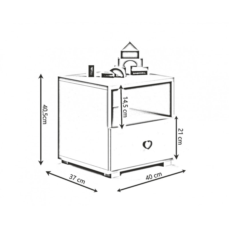 Helgeson 40cm W Manufactured Wood Bedside Table