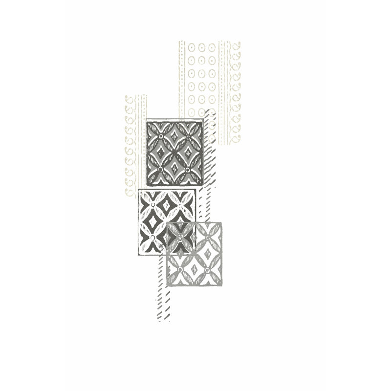 «Block Print Composition II», H 12 po x l 8 po