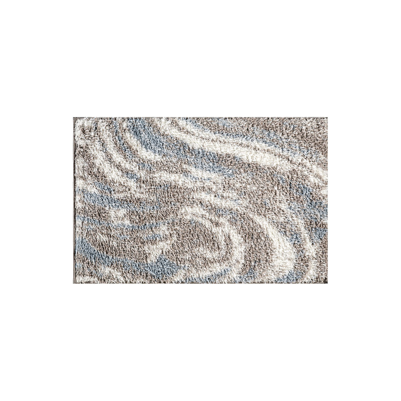 Marble Swirl Shag Rug – Blue – Medium Pile, Stylish, Easy To Clean, Rectangle 2' x 3'