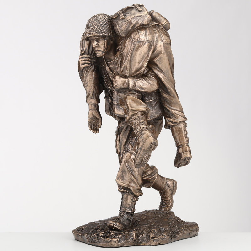 9.45 inches Height Cold Cast Bronze  No Soldier Left Behind Bronze Finish Figurine