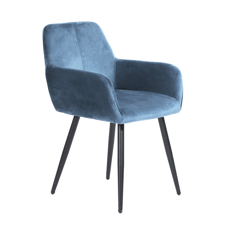 Abernethy 46cm H Tufted Velvet Upholstered Wing Back Armchair, Blue