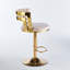 Chaise de bar moderne rembourrée avec pieds en fer doré pour salle à manger, salon, café (ensemble de 2)-1425782753