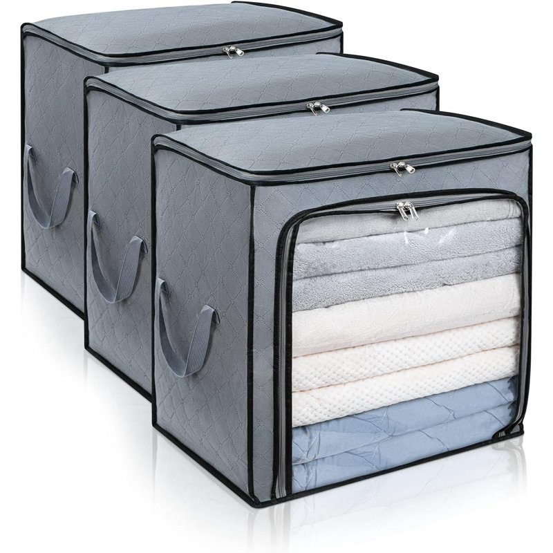 Sac de rangement pour vêtements grande capacité 100L, organisateurs de garde-robe pliables pour couvertures, couvertures