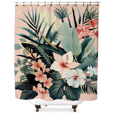 Bensu Floral Shower Curtain