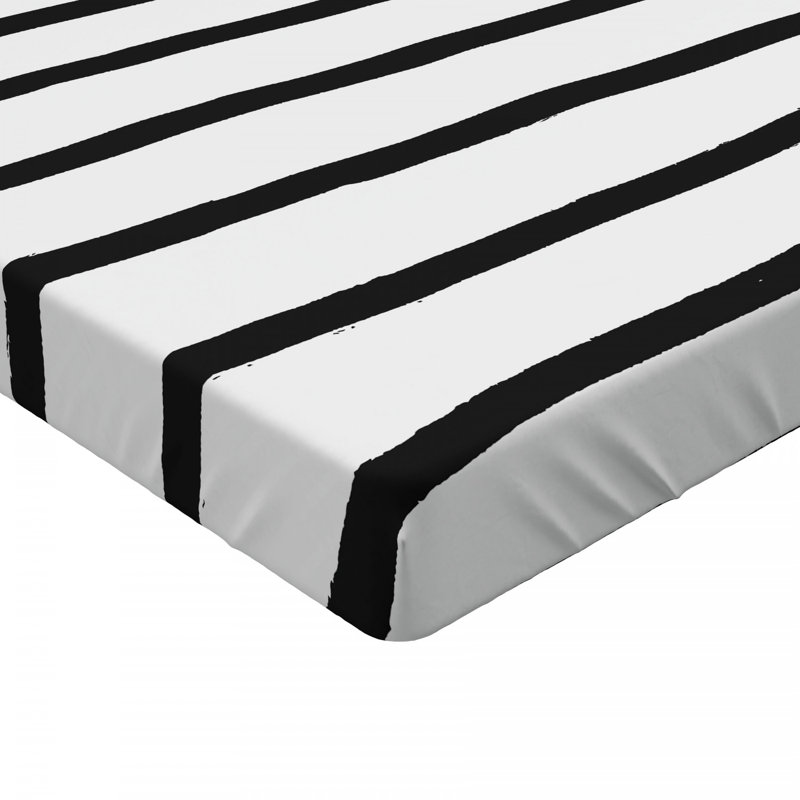 Microfiber Striped Fitted Sheet, Twin Fitted Sheet, White Striped