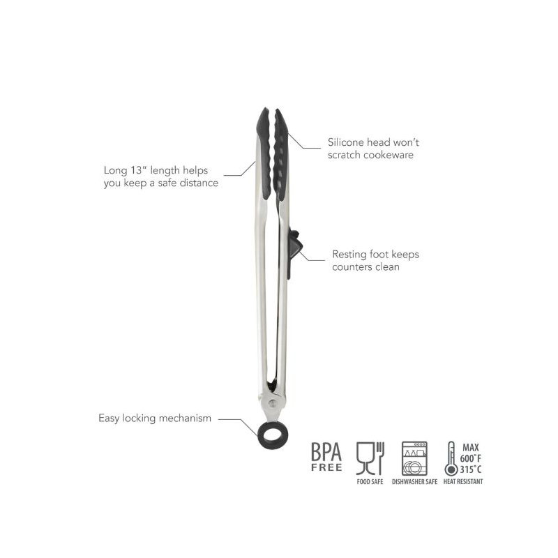 Silicone Tip Top Tongs - Light Aqua, Black