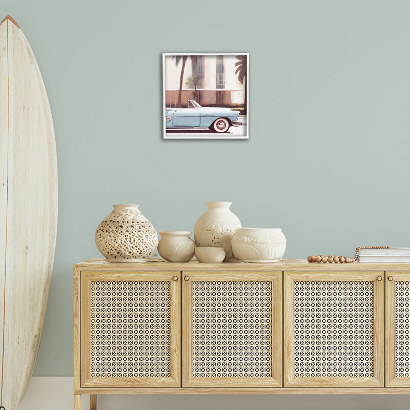 Art tropical, estampe numérique encadrée par Noah Bay, Estampe numérique encadrée blanc bord de mer, H 17 po x l 17 po