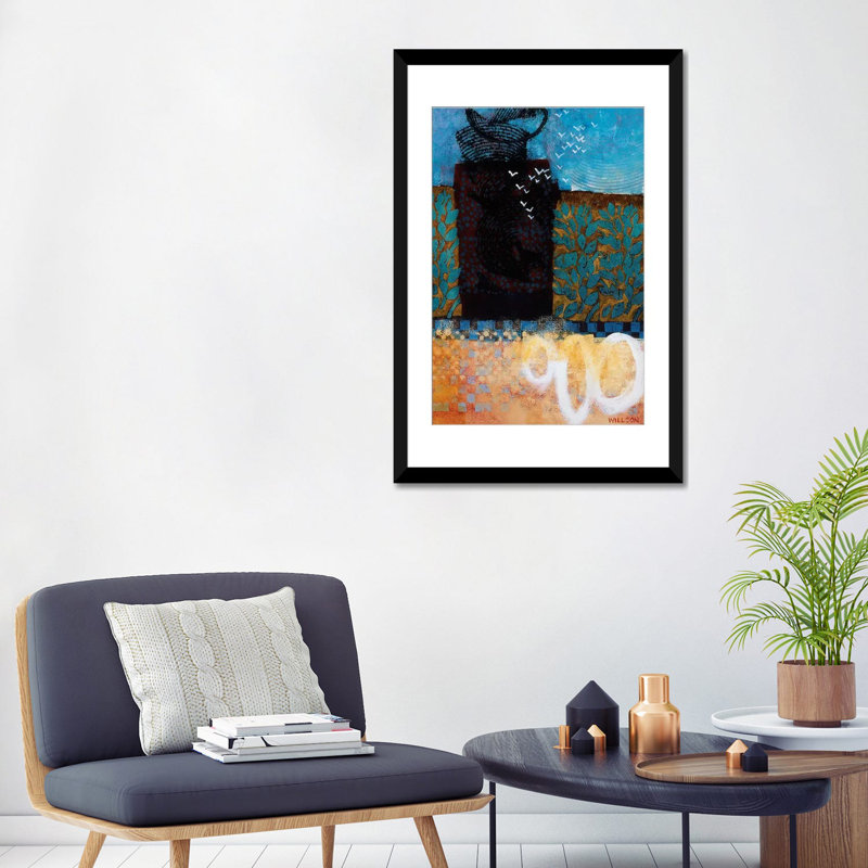 «Midsummer Morning», impression sur toile tendue, H 24 po x l 16 po x P 1 po, Papier d'art encadré noir, Blanc