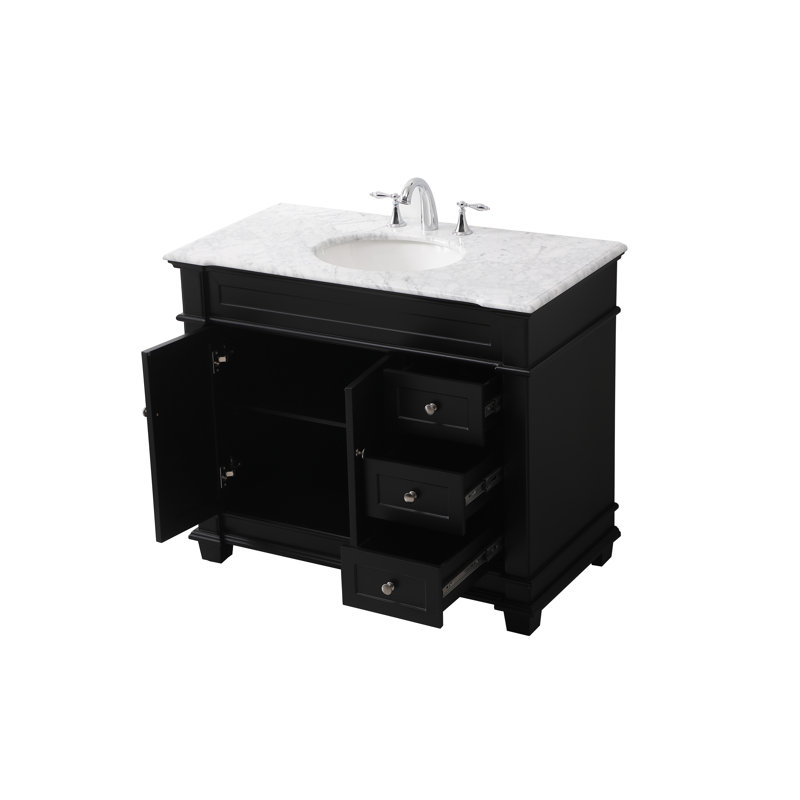Ensemble de meuble-lavabo simple 42 po Lydie, Noir