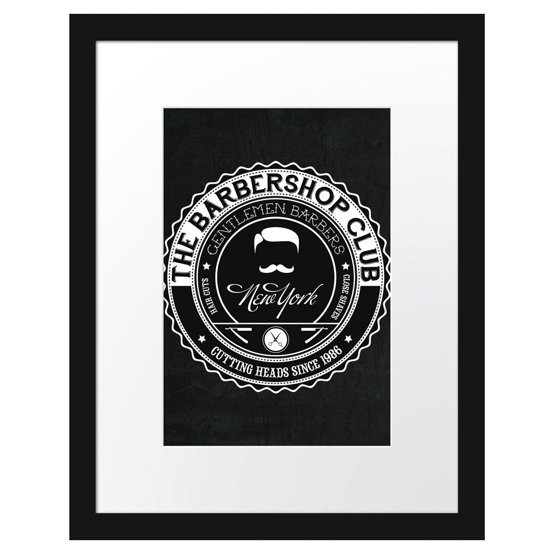 Gerahmtes Poster Der Barber-Shop-Club Schwarz