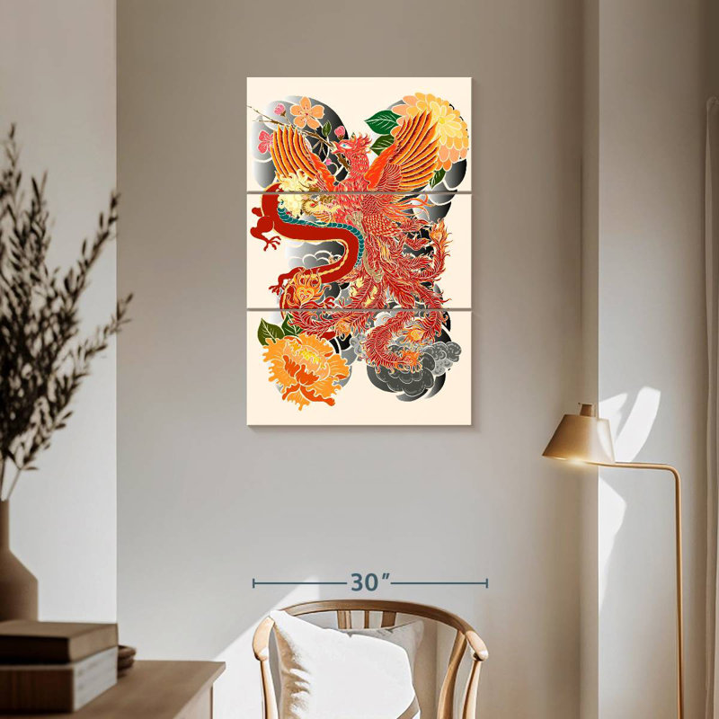 Brampt Dragon And Phoenix, 57" H x 36" W