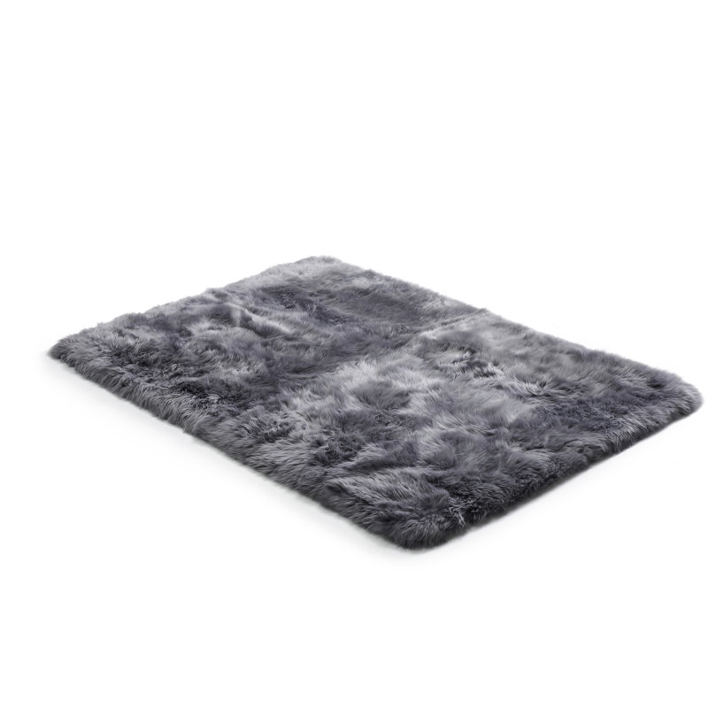 Solid Colour Sheepskin Shag 120cm X 180cm Area Rug