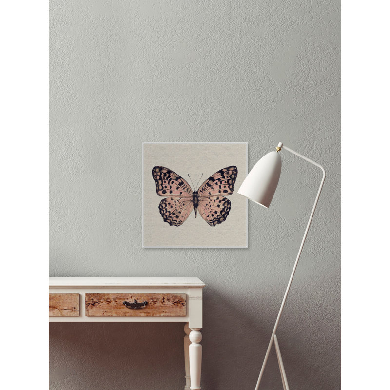 « rose et noir papillon ii »-impression sur toile, H 48 po x l 48 po x P 1,5 po