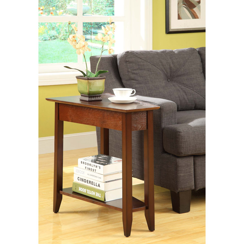 Carbin 24" Tall End Table with Shelf, Espresso