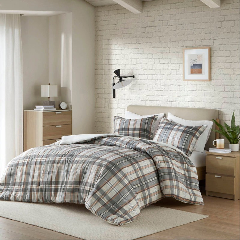 Ensemble de housse de couette à carreaux