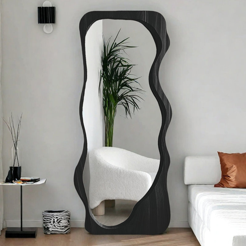 Miroir pleine grandeur à fixation murale, Noir, 70,87 po x 31,5 po