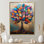 Arbre coloré de la vie III - Arbre de vie, art mural sur toile, art mural, salon