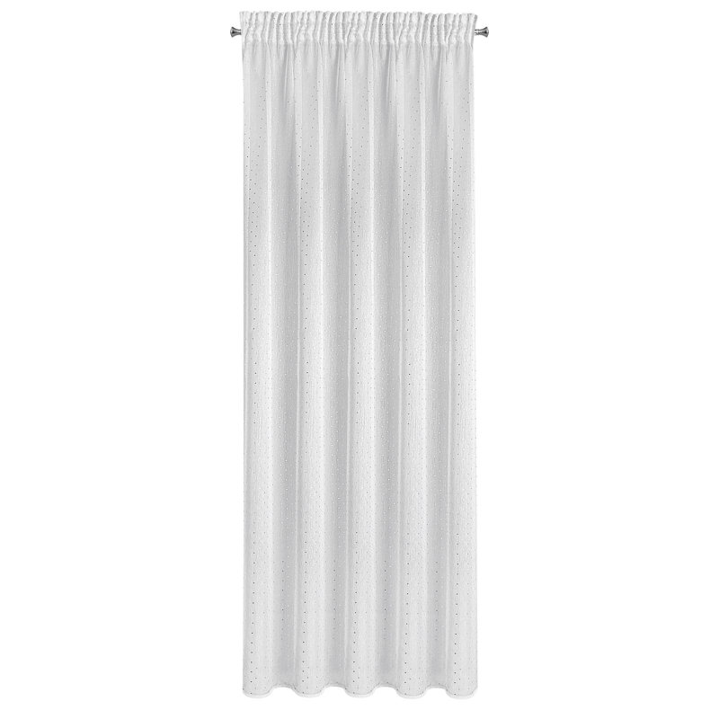 Kaidyn Sheer Curtain, 250cm H x 400cm W, White/Silver