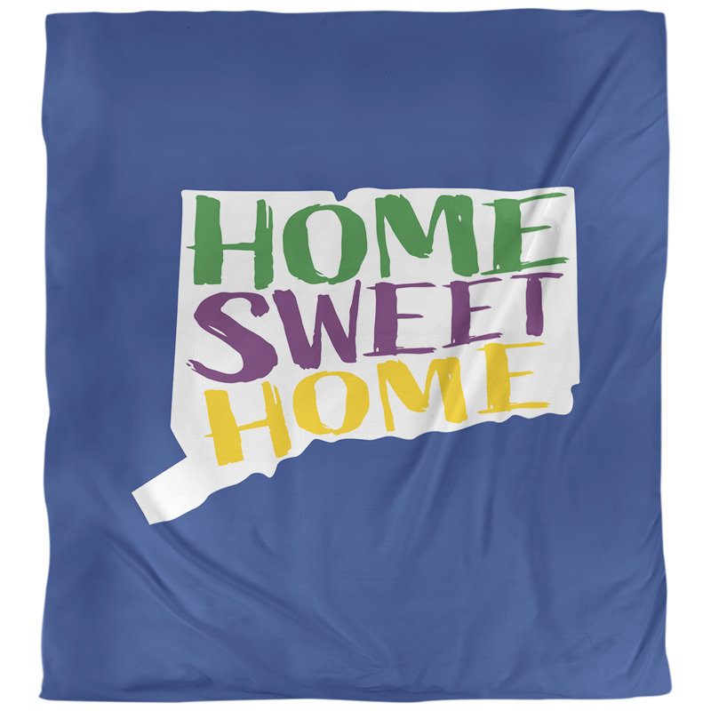 Housse de couette connecticut doux, Microfibre, Housse de couette pour très grand lit, Bleu marine / gris