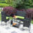 4 PC Rattan Patio Furniture Set Outdoor Patio Cushioned Seat Wicker Sofa (Green Cushion)-1985864564
